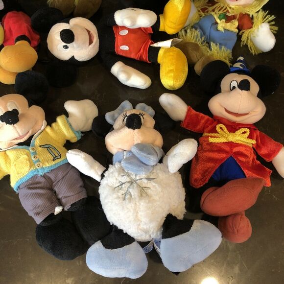 Lot Of 8 Disney Mickey & Minnie Mouse Plush toys Stuffed Animals 9-11” +‎ Pin - Picture 2 of 6